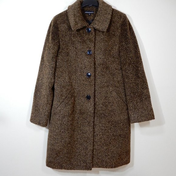 SOFIA CASHMERE Wool & Suri Alpaca Blend Car COAT Size 12 L Brown NEW $1195 - Picture 5 of 11